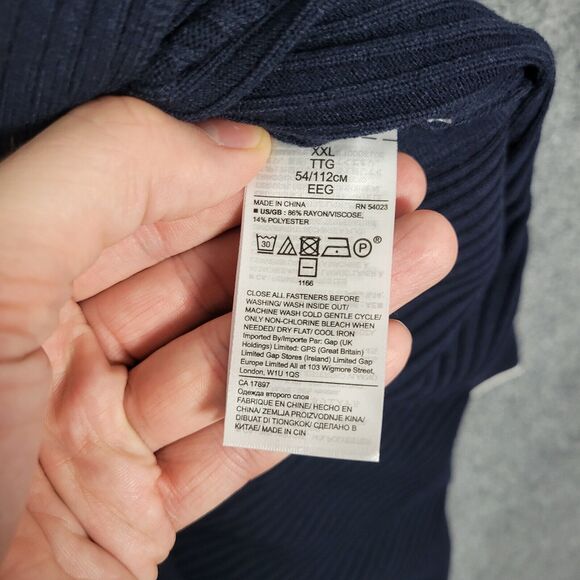 NWT BANANA REPUBLIC Blue Long Sleeve Button Shoulder Sweater Dress SIZE XXL - Picture 10 of 11